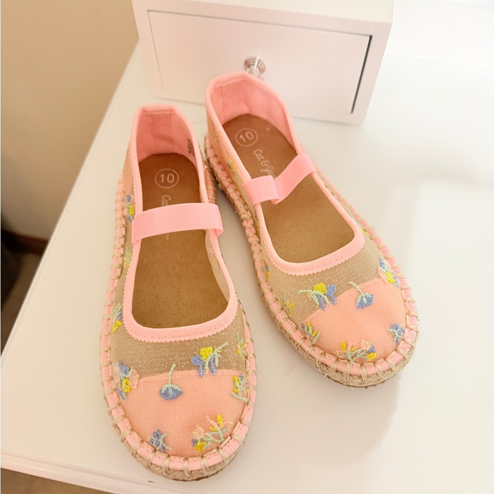 Cat & Jack Pink Floral Kids Dress Shoes